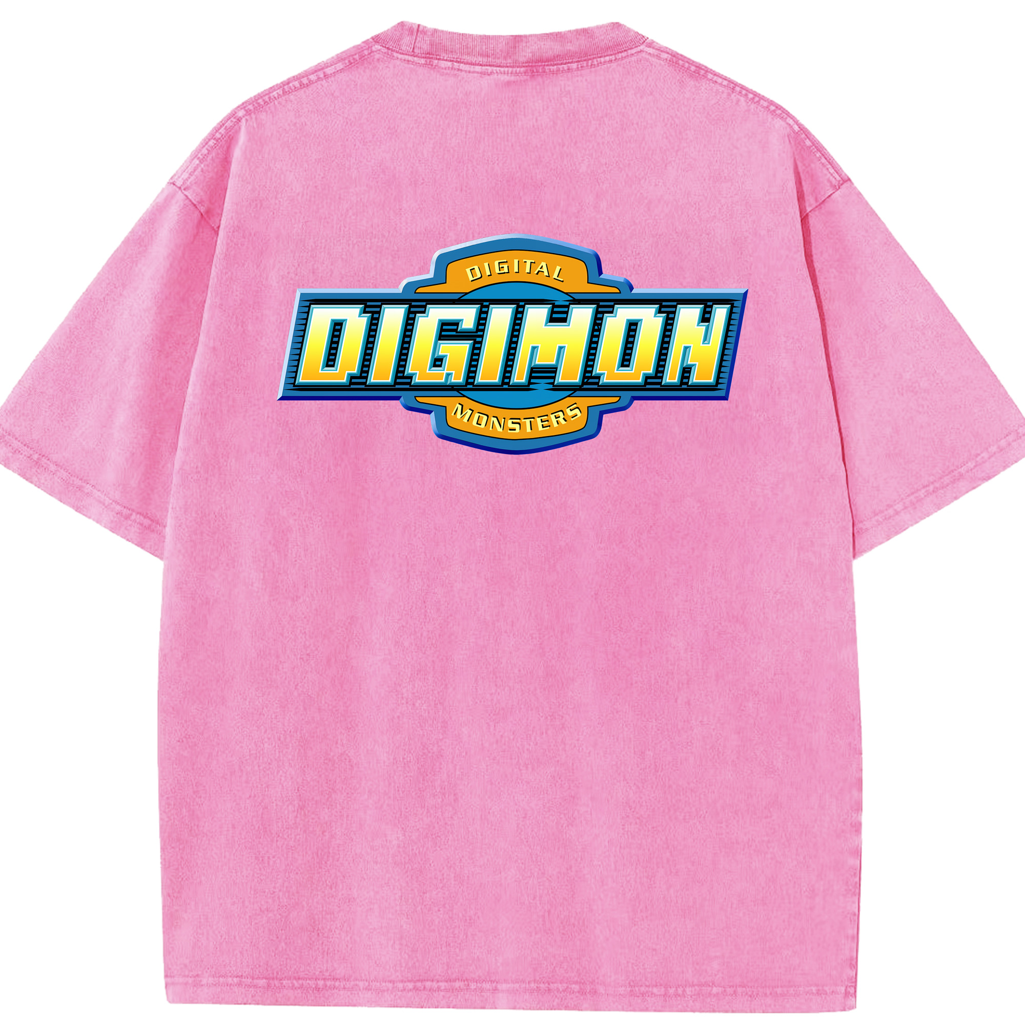 （画像用） Digimon デジタルモンスター/デジモン 綿100% ヴィンテージ風 半袖Tシャツ（背面プリント）